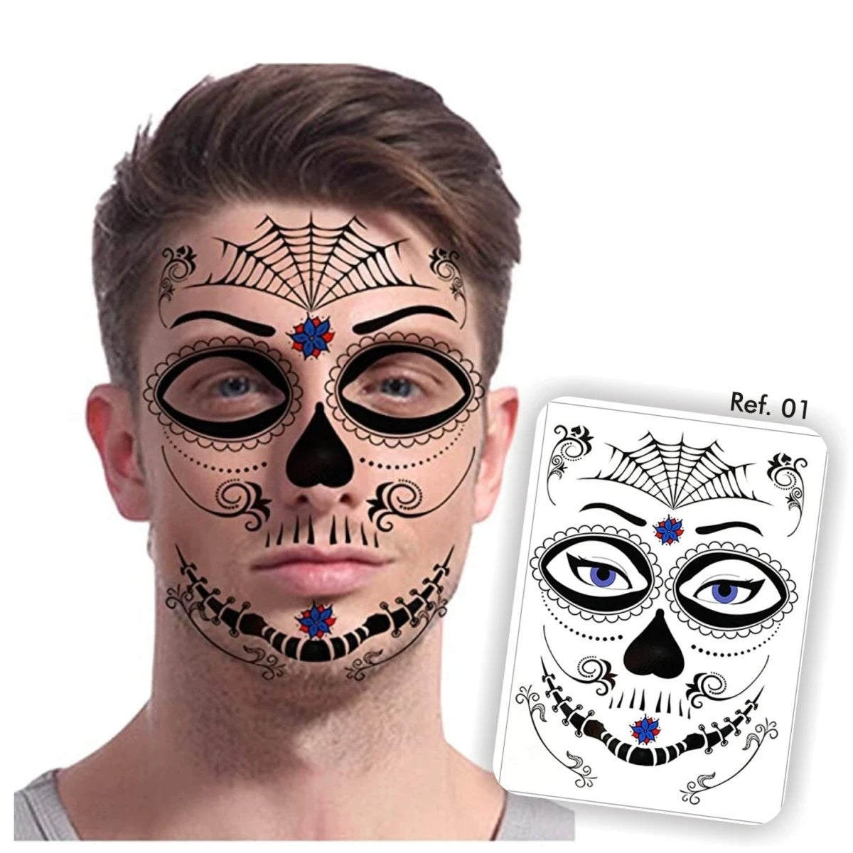 Disfraz Catrina Halloween Tatuaje Tempor