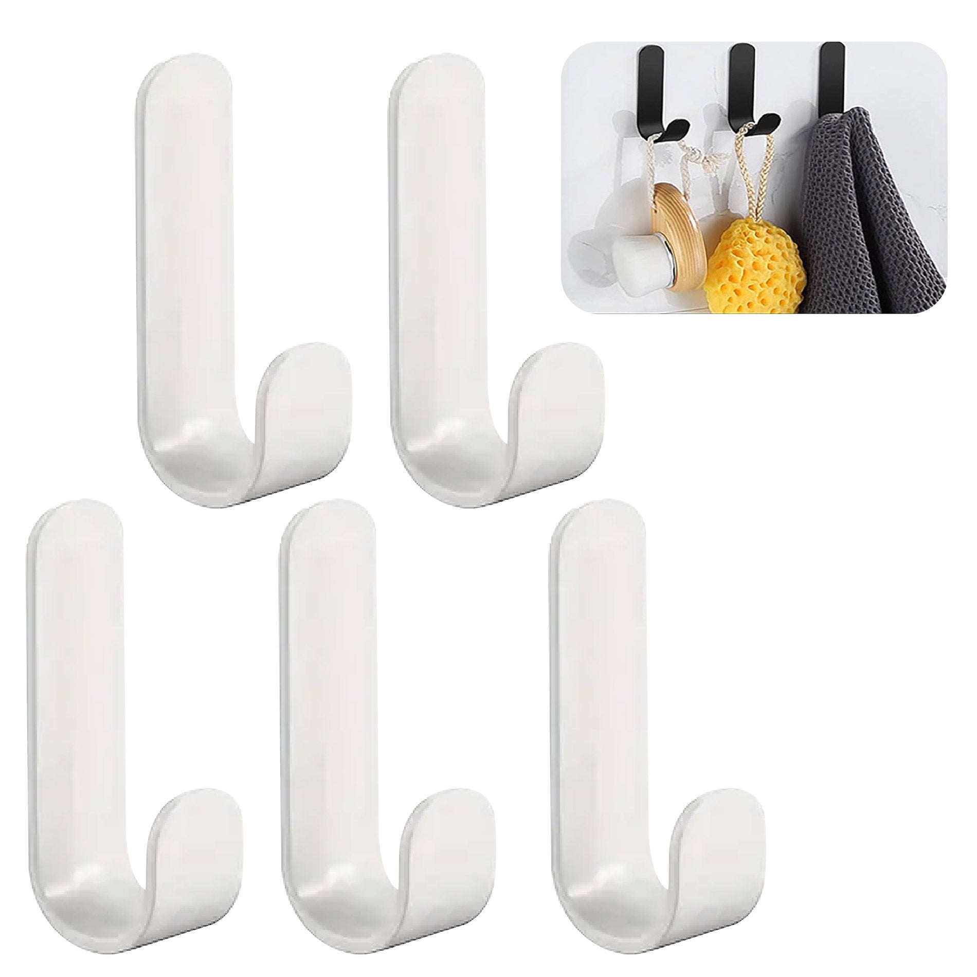 Set X5 Gancho Perchero Adhesivo Metalico