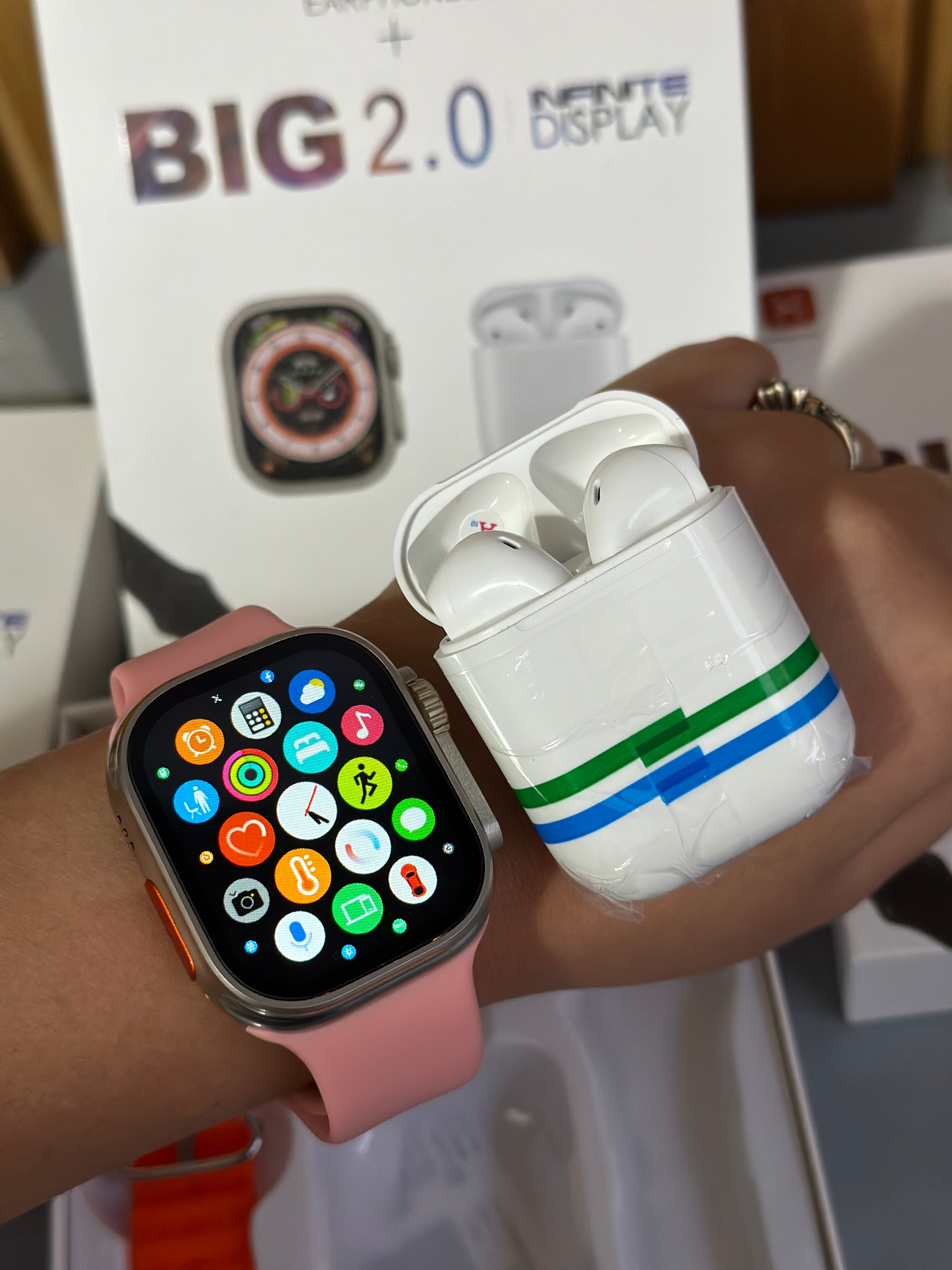 Combo SmartWatch I8 Ultra Big 2.0 + Audi