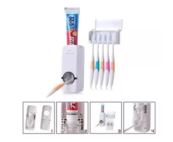 Dispensador Crema Dental Porta Cepillos