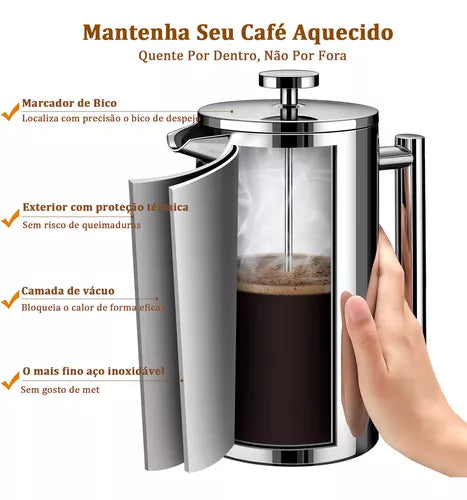 Prensa Francesa de Acero Inoxidable 1 Lt